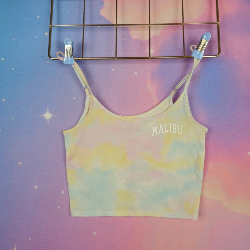 Hollister Crop Top Camisole‎ Womens Small Multicolor Excellent Tie Dye Malibu